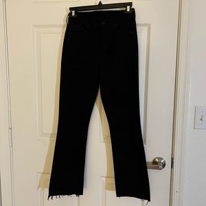 Mother the Insider High Rise Crop Step Fray Jeans，size 25
